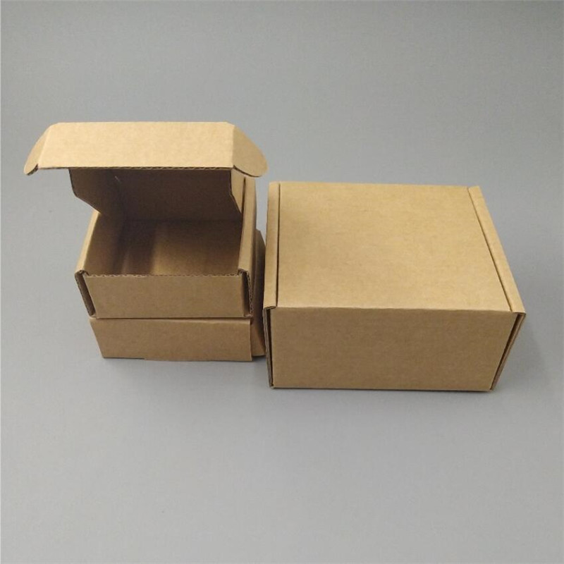 100pcs 16cm 긴 크래프트 종이 포장 상자 갈색 수출 골판지 배송 카톤 익스프레스 박스